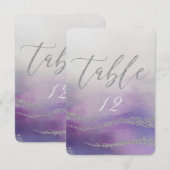 Elegante Aquarel in Orchidee Huwelijk Tafelnummer (Voorkant / Achterkant)
