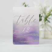 Elegante Aquarel in Orchidee Huwelijk Tafelnummer (Staand voorkant)