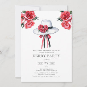 Elegante Aquarel Kentucky Derby Uitnodiging Dames