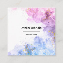 Elegante Aquarel Roze Blauw Goud Social Media