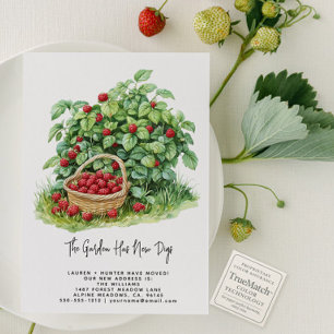 Elegante Aquarel Tuin Bessen Bewegend Aankondigingskaart