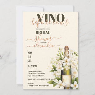 Elegante Aquarel Wijn Voor de Huwelijksbelofte Bru Kaart