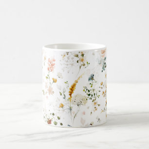 Elegante Aquarel Wilde Bloementuin Koffiemok