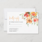 Elégante aquarelle Apricot mariage floral RSVP (Devant)