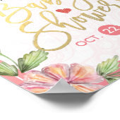Elégante aquarelle Baby shower Floral Affiche de b (Coin)