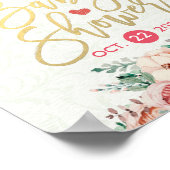 Elégante aquarelle Baby shower Floral Affiche de b (Coin)