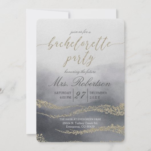 Elégante aquarelle Bachelorette Party Invitation (Devant)