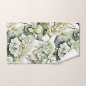 Elégante aquarelle blanche vert hydrangée florale (Serviette à main)