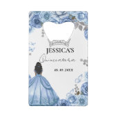 Elégante aquarelle bleu Dusty Floral Quinceañera (Dos)