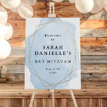 Elégante Aquarelle Bleue, Cadre Or Accueil Poster<br><div class="desc">Ce design élégant est doté d'un cadre géo entourant une aquarelle et votre texte personnalisé. Utilisez le formulaire modèle pour ajouter votre texte. Les menus d'édition avancés,  accessibles en choisissant "customiser plus loin",  vous permettront de modifier les polices,  les couleurs et la disposition.</div>