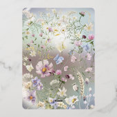 Elégante aquarelle bleue Floral Foil Invitation (Verso)