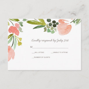 Elégante aquarelle botanique Mariage floral RSVP
