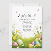 Elégante aquarelle Brunch de Pâques Invitation (Devant)