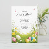 Elégante aquarelle Brunch de Pâques Invitation (Debout devant)