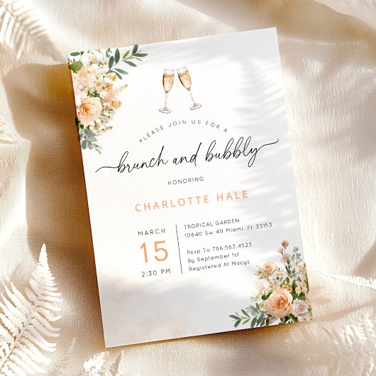 Elégante aquarelle Brunch et invitations Bubbly