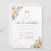 Elégante aquarelle Brunch et invitations Bubbly (Devant)