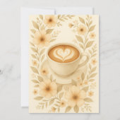 Elégante aquarelle café nuptiale douche Invitation (Dos)