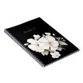 Elégante aquarelle Carnet floral noir (Côté Droit)