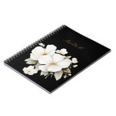 Elégante aquarelle Carnet floral noir (Côté gauche)