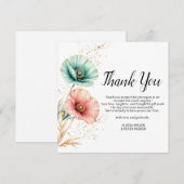 Elégante aquarelle Carte de remerciements de révél (Devant / Derrière)
