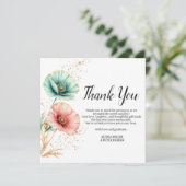 Elégante aquarelle Carte de remerciements de révél (Debout devant)