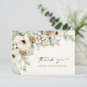 Elégante aquarelle Carte de remerciements florale (Debout devant)