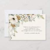 Elégante aquarelle Carte de remerciements florale (Dos)