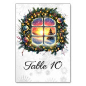 Elégante aquarelle Cartes de table Mariage de Noël (Dos)