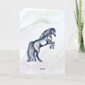 Elégante aquarelle cheval d'anniversaire carte de (Dos)