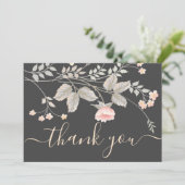 Elégante aquarelle chic carte de remerciements flo (Debout devant)