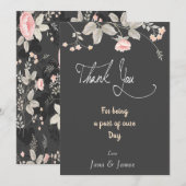 Elégante aquarelle chic carte de remerciements flo (Devant / Derrière)