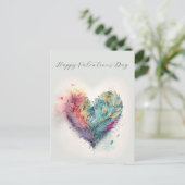 Elégante aquarelle Coeur Valentines Jour Carte pos (Debout devant)