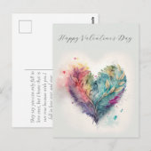 Elégante aquarelle Coeur Valentines Jour Carte pos (Devant / Derrière)