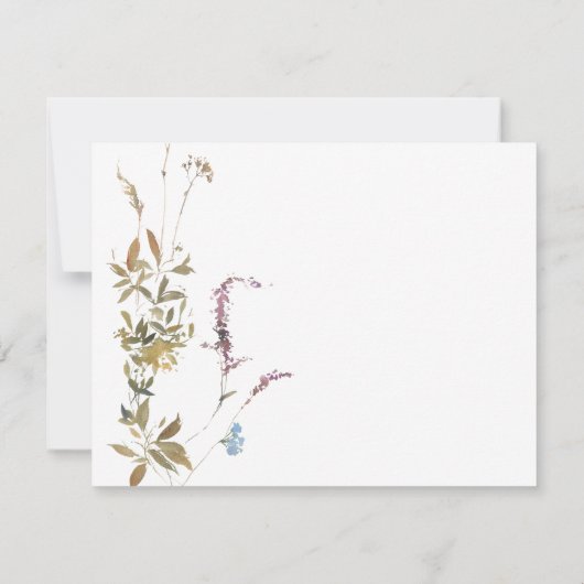 Élégante aquarelle Crest Monogramme Réponse RSVP (Dos)