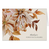 Elégante aquarelle d'automne Mariage Floral Merci (Devant Horizontal)