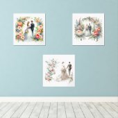 Elégante aquarelle de mariée et de chambre (Parquet)