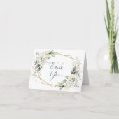 Elégante aquarelle Dusty Blue Foliage Merci (Devant)