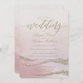 Elégante aquarelle en Faire-part de mariage blush (Devant / Derrière)