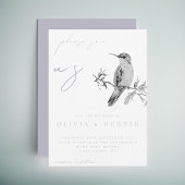 Elégante aquarelle Faire-part de mariage colibri