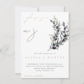 Elégante aquarelle Faire-part de mariage de branch (Devant)