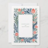 Elégante aquarelle Faire-part de mariage florale (Dos)