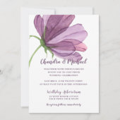 Elégante aquarelle Faire-part de mariage florale (Devant)