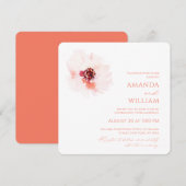 Elégante aquarelle Faire-part de mariage florale (Devant / Derrière)