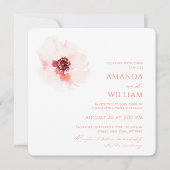 Elégante aquarelle Faire-part de mariage florale (Devant)