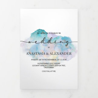 Elégante aquarelle faire-part de mariage/menu/rsvp