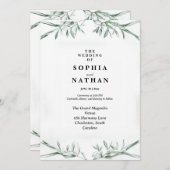Elégante aquarelle Faire-part de mariage verdoyant (Devant / Derrière)