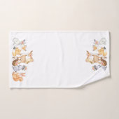 Elégante aquarelle festive Hiver Bois Animaux (Serviette à main)