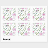 Elégante aquarelle Feuilles et Roses Sticker Seal (Feuille)