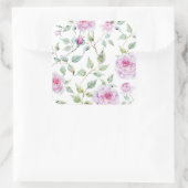 Elégante aquarelle Feuilles et Roses Sticker Seal (Sac)