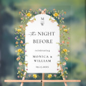 Elégante aquarelle Fleur BIENVENUE Dîner de répéti (Neutre)